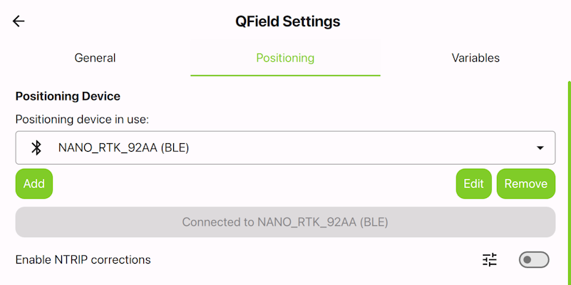 QField BLE connection